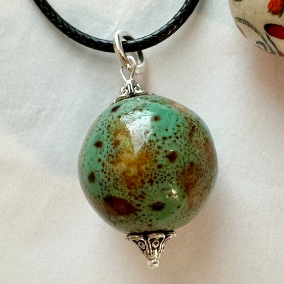 Boho BUNDLE (3) Ceramic Beads Pendants Chocker Necklaces Minimalist Boho Gipsy - Picture 4 of 15